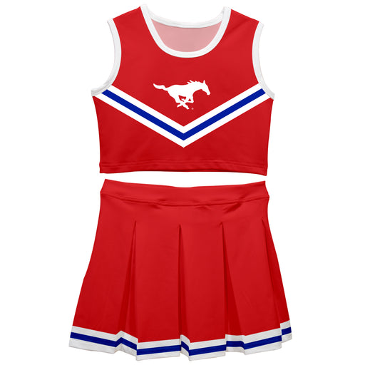 SMU Mustangs Vive La Fete Game Day Red Sleeveless Chearleader Set