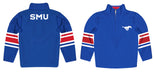 Southern Methodist Mustangs Vive La Fete Game Day Blue Quarter Zip Pullover Stripes on Sleeves - Vive La Fête - Online Apparel Store