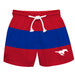 SMU Mustangs Vive La Fete Red Blue Stripes Swimtrunks V2