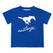 SMU Mustangs Vive La Fete Script V1 Blue Short Sleeve Tee Shirt