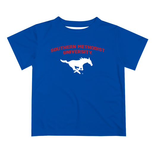 SMU Mustangs Vive La Fete Boys Game Day V2 Blue Short Sleeve Tee Shirt