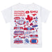 SMU Mustangs Hand Sketched Vive La Fete Impressions Artwork Boys Blue Short Sleeve Tee Shirt - Vive La Fête - Online Apparel Store