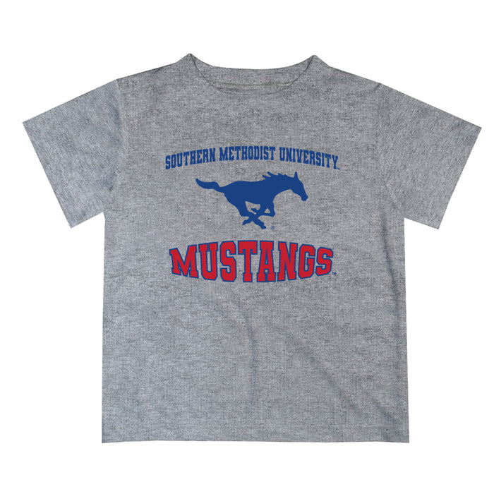 SMU Mustangs Vive La Fete Boys Game Day V3 Heather Gray Short Sleeve Tee Shirt