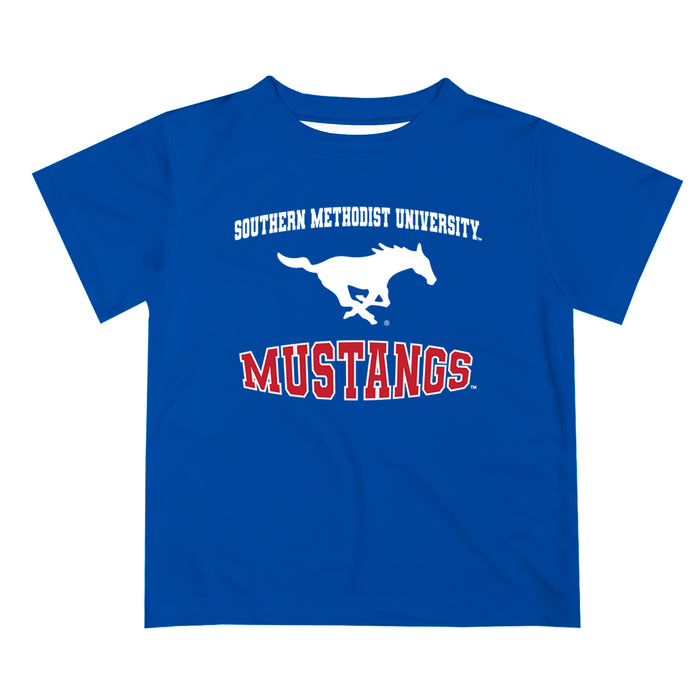 SMU Mustangs Vive La Fete Boys Game Day V3 Blue Short Sleeve Tee Shirt