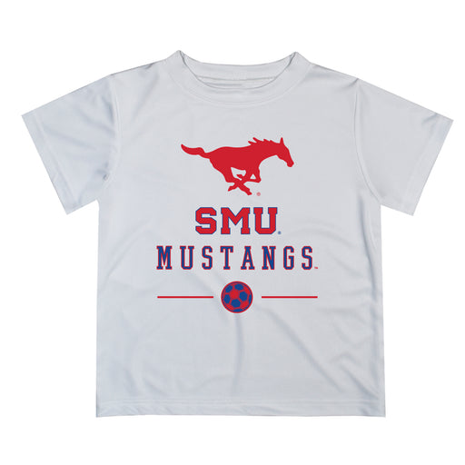 SMU Mustangs Vive La Fete Soccer V1 White Short Sleeve Tee Shirt
