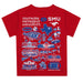 SMU Mustangs Hand Sketched Vive La Fete Impressions Artwork Boys Blue Short Sleeve Tee Shirt - Vive La Fête - Online Apparel Store