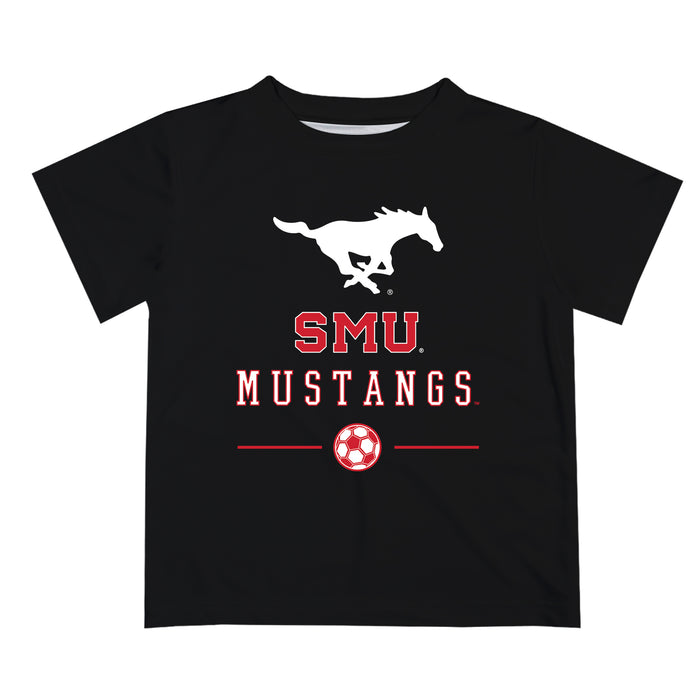 SMU Mustangs Vive La Fete Soccer V1 Black Short Sleeve Tee Shirt