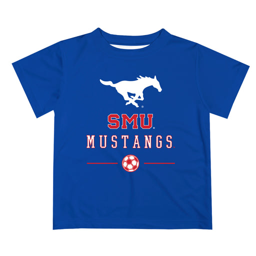 SMU Mustangs Vive La Fete Soccer V1 Blue Short Sleeve Tee Shirt