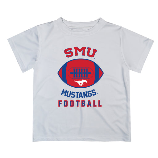 SMU Mustangs Vive La Fete Football V2 White Short Sleeve Tee Shirt