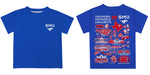 SMU Mustangs Hand Sketched Vive La Fete Impressions Artwork Boys Blue Short Sleeve Tee Shirt - Vive La Fête - Online Apparel Store