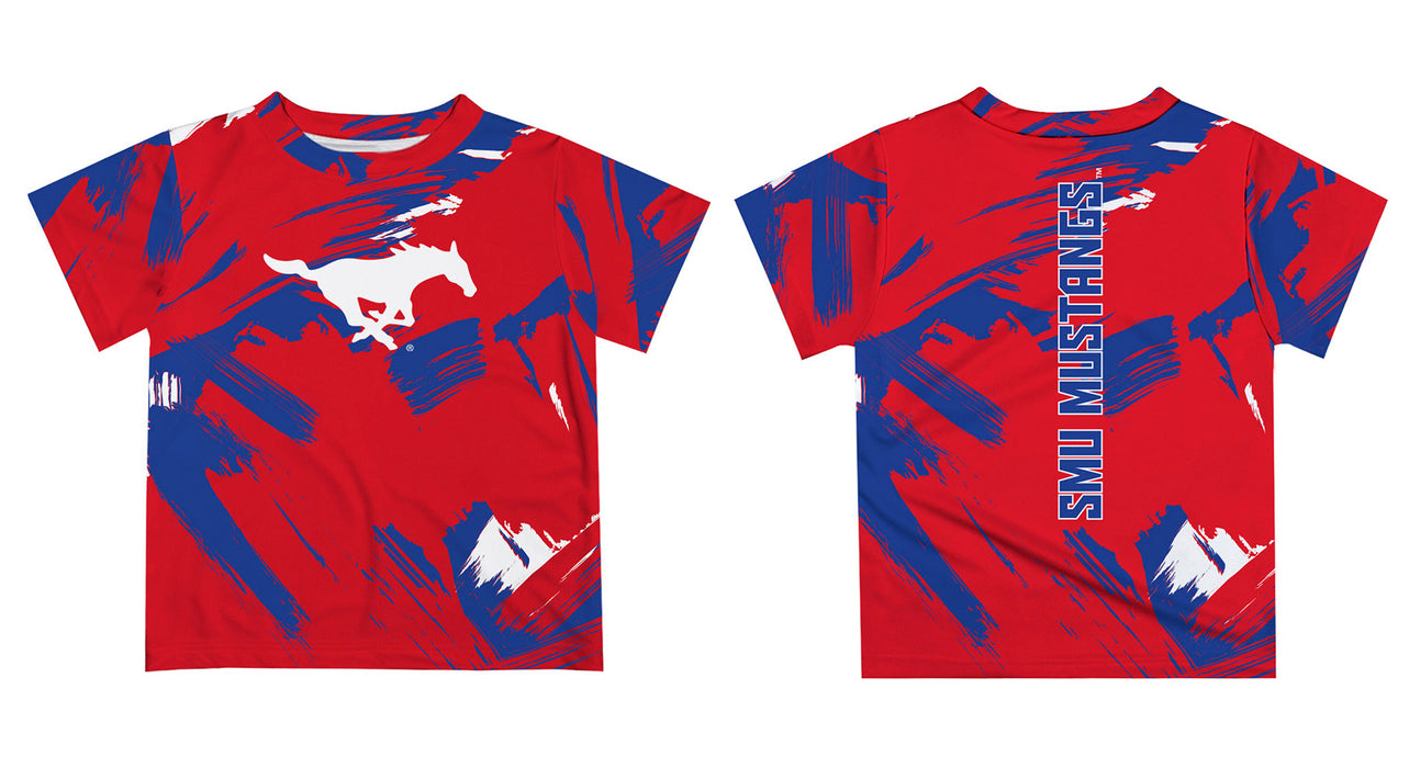 SMU Mustangs Vive La Fete Boys Game Day Red Short Sleeve Tee Paint Brush - Vive La Fête - Online Apparel Store