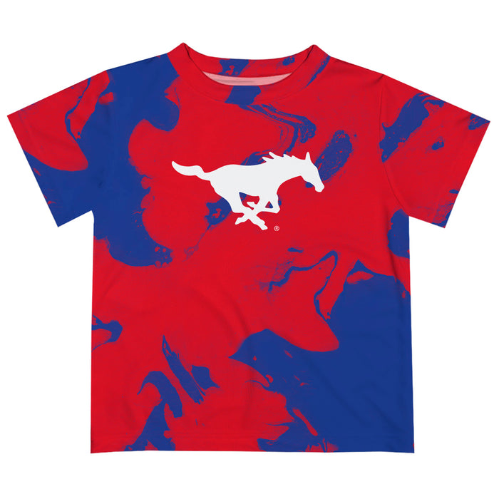 SMU Mustangs Vive La Fete Marble Boys Game Day Red Short Sleeve Tee