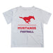 SMU Mustangs Vive La Fete Football V1 White Short Sleeve Tee Shirt