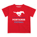 SMU Mustangs Vive La Fete Football V1 Red Short Sleeve Tee Shirt