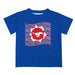 SMU Mustangs Vive La Fete  Blue Art V1 Short Sleeve Tee Shirt