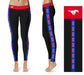 SMU Mustangs Vive La Fete Game Day Collegiate Blue Stripes Women Black Yoga Leggings 2 Waist Tights" - Vive La Fête - Online Apparel Store