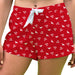SMU Mustangs Vive La Fete Game Day All Over Logo Women Red Lounge Shorts