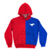 SMU Mustangs Vive La Fete Color Block Womens Red Blue Fleece Long Sleeve Hoodie V2