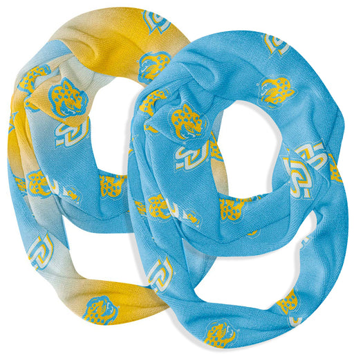 Southern Jaguars Vive La Fete All Over Logo Game Day Collegiate Women Set of 2 Light Weight Ultra Soft Infinity Scarfs