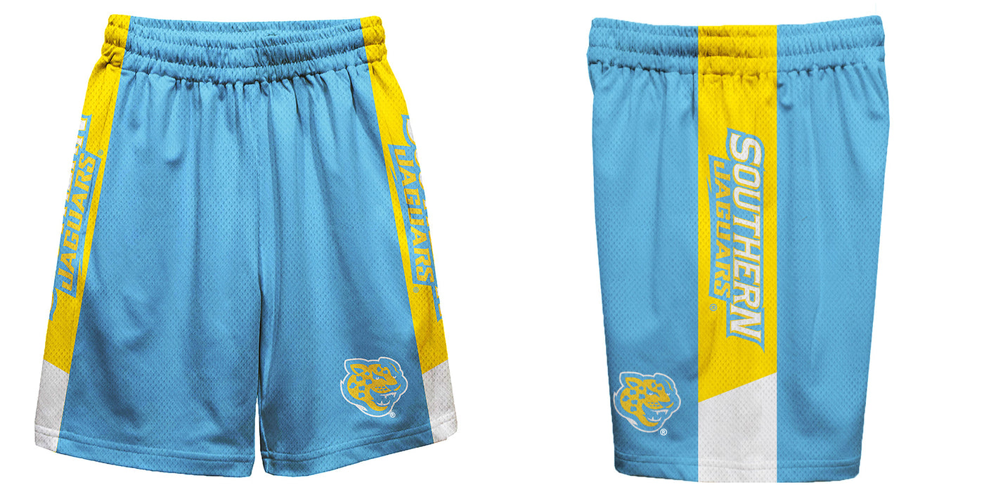 Southern University Jaguars Vive La Fete Game Day Blue Stripes Boys Solid Gold Athletic Mesh Short - Vive La Fête - Online Apparel Store