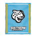Southern University Jaguars Vive La Fete Kids Game Day Blue Plush Soft Minky Blanket 36 x 48 Mascot