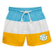 Southern University Jaguars Vive La Fete Blue White Gold Stripes Swimtrunks V1