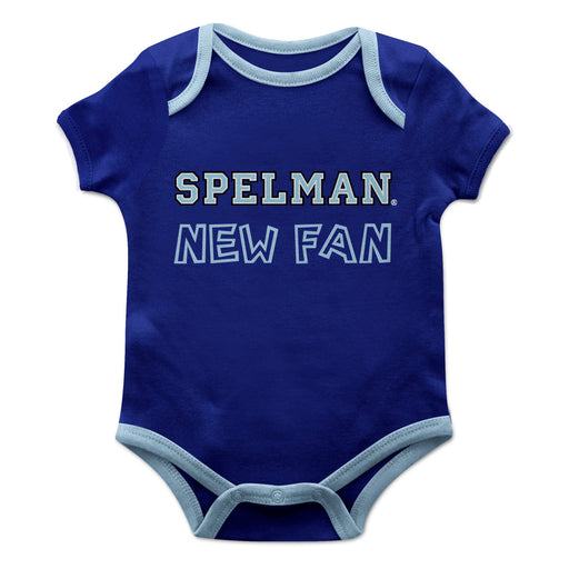 Spelman College Vive La Fete Infant Game Day Blue Short Sleeve Onesie New Fan Logo and Mascot Bodysuit