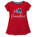 Stony Brooks Seawolves Vive La Fete Girls Game Day Short Sleeve Red Top with School Logo and Name