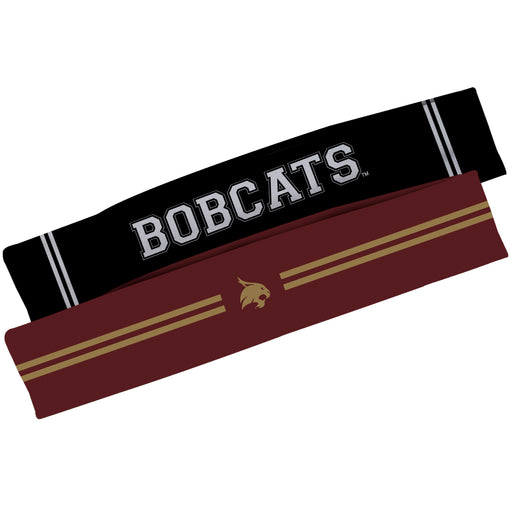 TXST Texas State Bobcats Vive La Fete Girls Women Game Day Set of 2 Stretch Headbands Headbands Logo Maroon Name Black