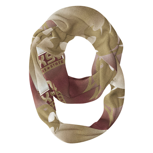 TXST Texas State Bobcats Vive La Fete All Over Logo Game Day Collegiate Women Ultra Soft Knit Infinity Scarf