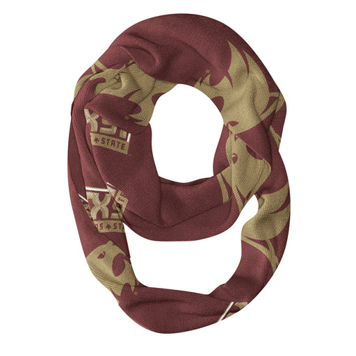 TXST Texas State Bobcats Vive La Fete Repeat Logo Game Day Collegiate Women Light Weight Ultra Soft Infinity Scarf