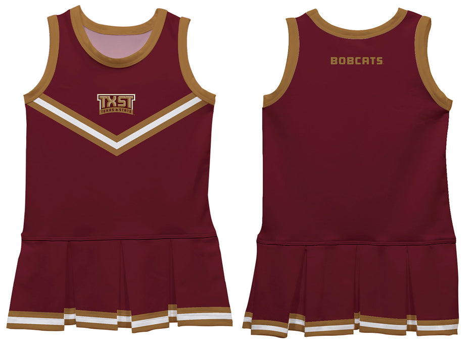 TXST Texas State Bobcats Vive La Fete Game Day Maroon Sleeveless Cheerleader Dress - Vive La Fête - Online Apparel Store