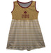 TXST Texas State Bobcats Vive La Fete Girls Game Day Sleeveless Tank Dress Solid Gold Logo Stripes on Skirt