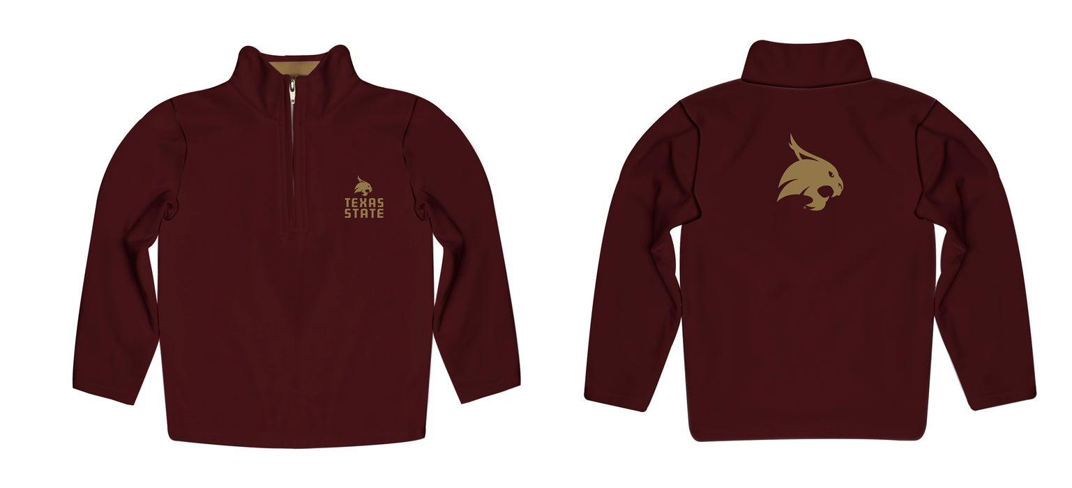 TXST Texas State Bobcats Vive La Fete Game Day Solid White Quarter Zip Pullover Sleeves - Vive La Fête - Online Apparel Store