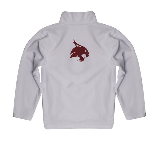 TXST Texas State Bobcats Vive La Fete Game Day Solid White Quarter Zip Pullover Sleeves - Vive La Fête - Online Apparel Store