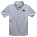 Texas State University Bobcats TXST Embroidered Gray Stripes Short Sleeve Polo Box Shirt