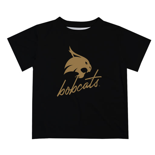 TXST Texas State Bobcats Vive La Fete Script V1 Black Short Sleeve Tee Shirt
