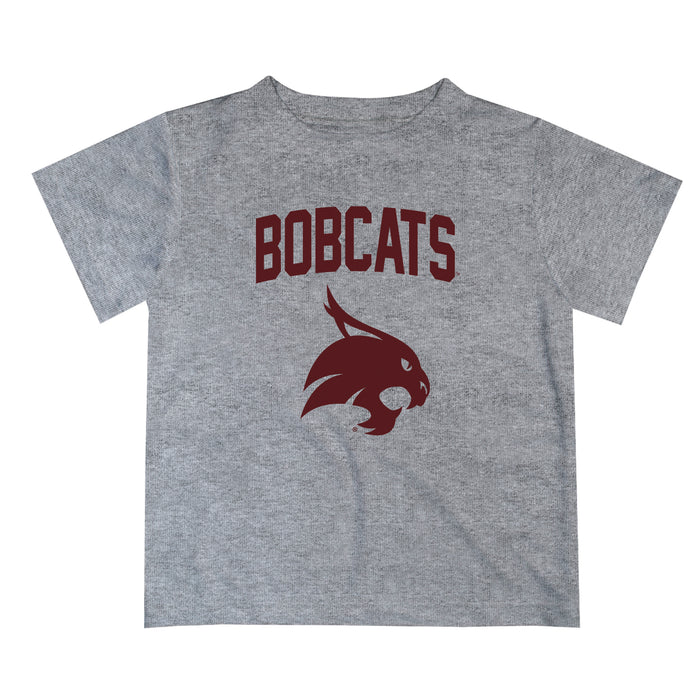 TXST Texas State Bobcats Vive La Fete Boys Game Day V2 Heather Gray Short Sleeve Tee Shirt