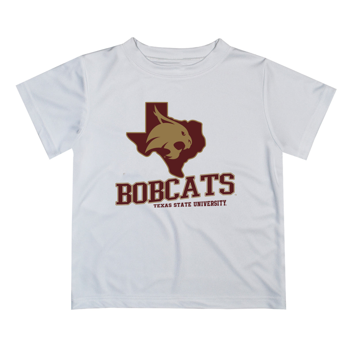 TXST Texas State Bobcats Vive La Fete State Map Maroon Short Sleeve Te ...