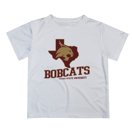 TXST Texas State Bobcats Vive La Fete State Map Maroon Short Sleeve Tee Shirt - Vive La Fête - Online Apparel Store