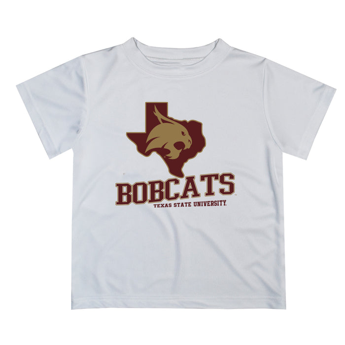 TXST Texas State Bobcats Vive La Fete State Map Maroon Short Sleeve Tee Shirt - Vive La Fête - Online Apparel Store