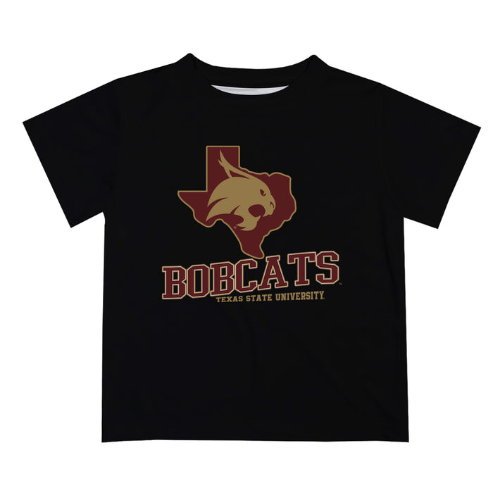 TXST Texas State Bobcats Vive La Fete State Map Maroon Short Sleeve Tee Shirt - Vive La Fête - Online Apparel Store