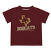 TXST Texas State Bobcats Vive La Fete State Map Maroon Short Sleeve Tee Shirt - Vive La Fête - Online Apparel Store