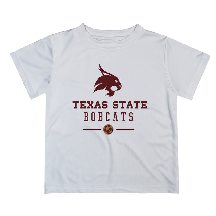 TXST Texas State Bobcats Vive La Fete Soccer V1 White Short Sleeve Tee Shirt