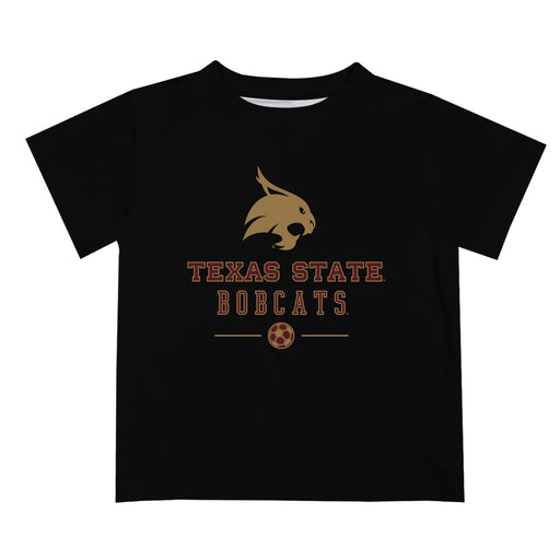 TXST Texas State Bobcats Vive La Fete Soccer V1 Black Short Sleeve Tee Shirt