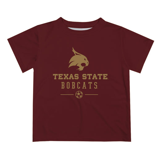 TXST Texas State Bobcats Vive La Fete Soccer V1 Maroon Short Sleeve Tee Shirt