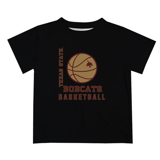 TXST Texas State Bobcats Vive La Fete Basketball V1 Black Short Sleeve Tee Shirt