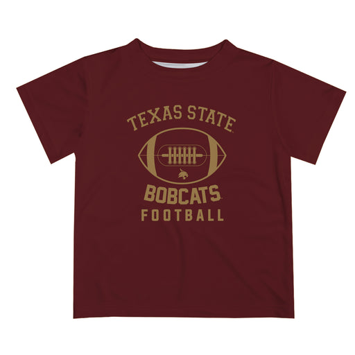 TXST Texas State Bobcats Vive La Fete Football V2 Maroon Short Sleeve Tee Shirt