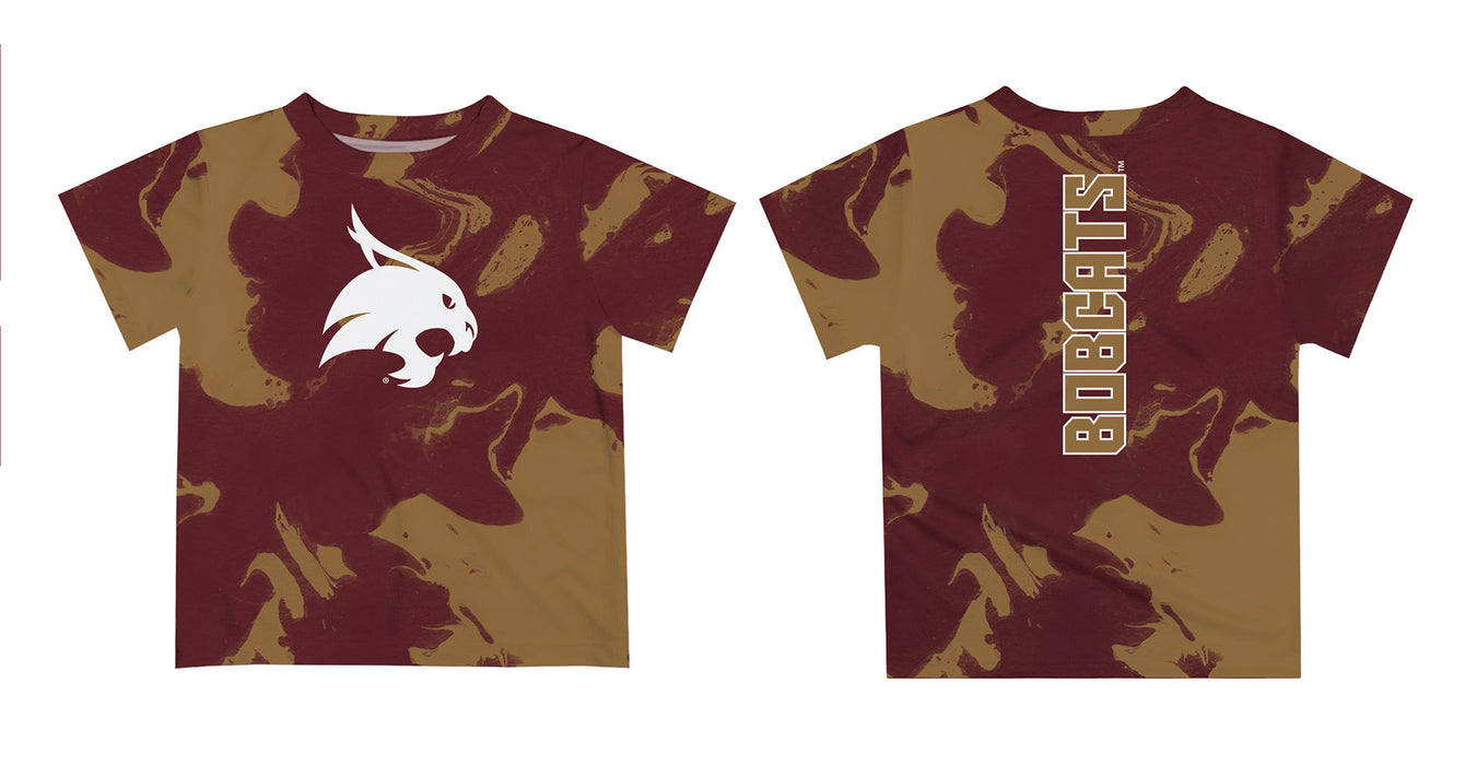 Texas State University Bobcats TXST Vive La Fete Marble Boys Game Day Maroon Short Sleeve Tee - Vive La Fête - Online Apparel Store