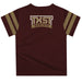 TXST Texas State Bobcats Vive La Fete Boys Game Day Maroon Short Sleeve Tee with Stripes on Sleeves - Vive La Fête - Online Apparel Store